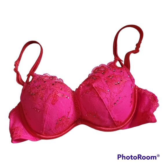 VICTORIA'S SECRET Hot Pink Push Up Bra - Size 32A - Picture 1 of 4